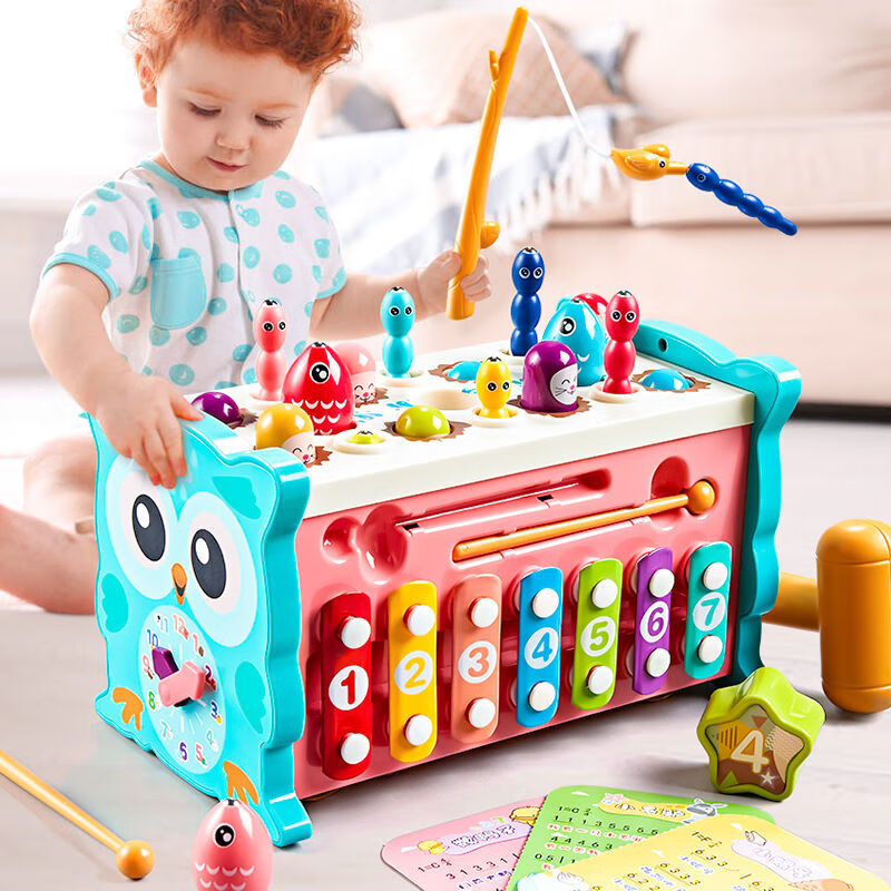 Guanchao Children's Toy, Multi-Functional Gophers, Musical Fishing, Educational Toys for Boys And Girls, Birthday Gift for 1-3 Years Old