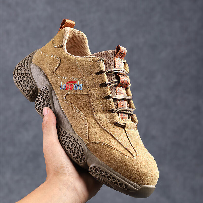 LAOGUANJIA Men's Safety Shoes with Steel Toe, Anti-Smashing And Puncture-Resistant Work Boots, Breathable, Wear-Resistant, Acid And Alkali Resistant Functional Shoes 927 Size 38