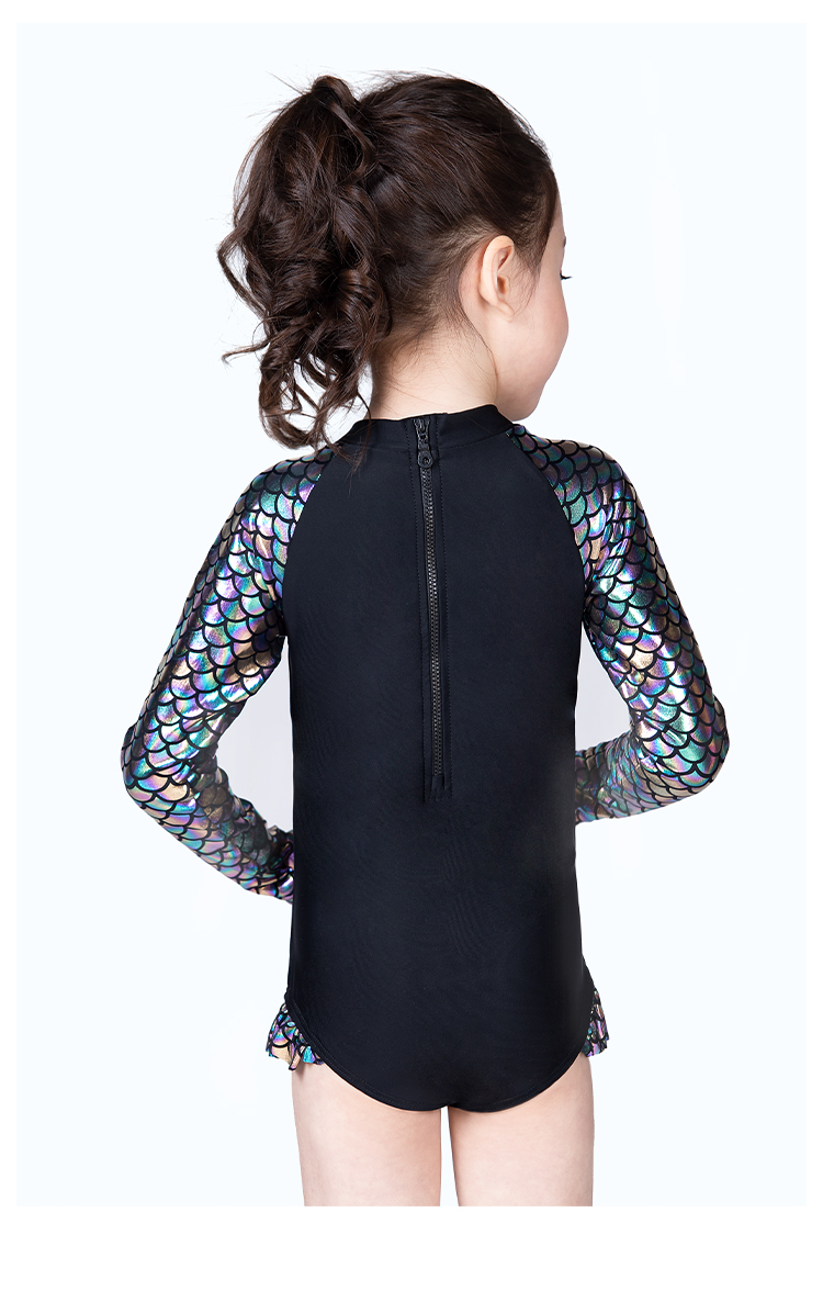 Momasong Children's Swimsuit One-Piece Long Sleeve Sun Protection Hot Spring Swimwear for Girls, Toddlers And Older Children Mermaid Swimwear 8