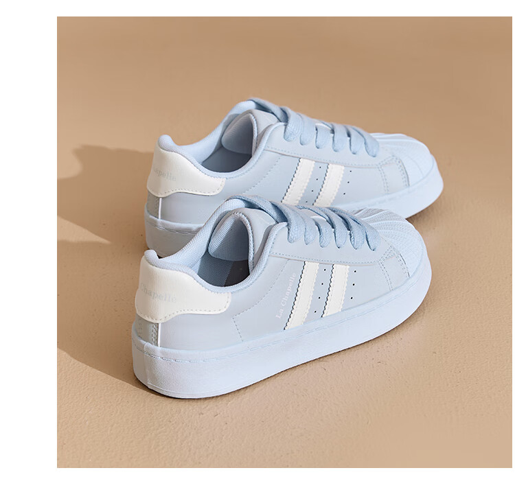 La Chapelle Women's Sneakers, Versatile Soft-Soled Casual Shoes, New Style Sports White Shoes for Women - A080BR, Blue, Size 39 10