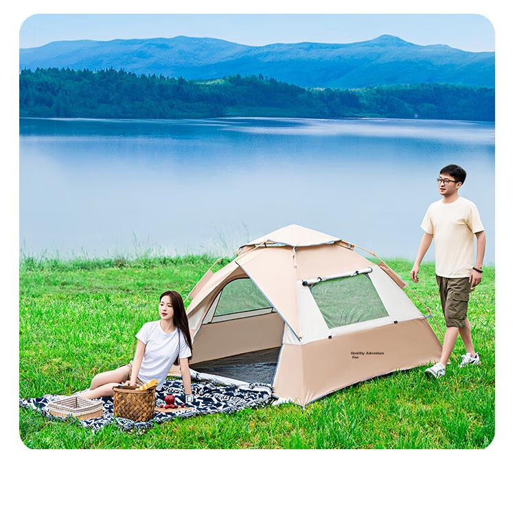 TAN XIAN ZHE Fully Automatic Sun Protection Tent, Outdoor Camping No-Setup Tent, Family Outing Camping Tent 29