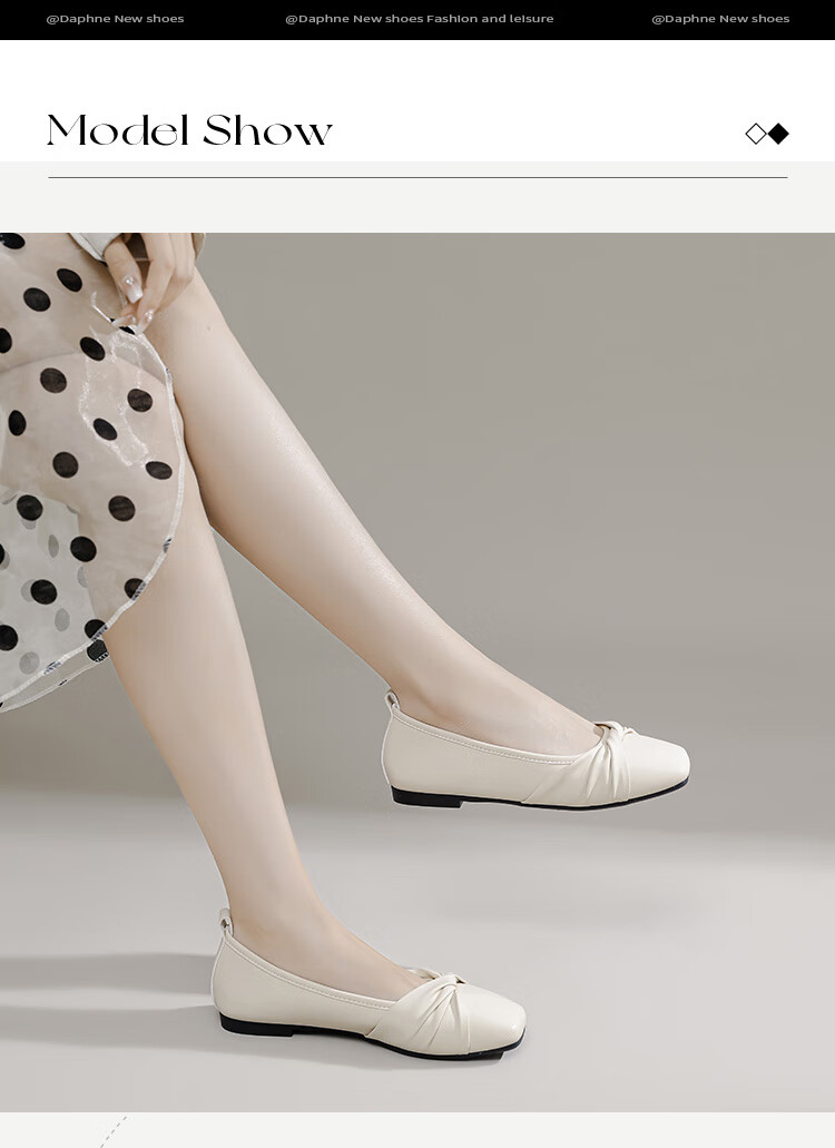 DAPHNE Women's Flats, 2026 New Spring And Autumn French-Style Gentle Evening Shoes, Flat Slip-On White Loafers, Mom Shoes 2