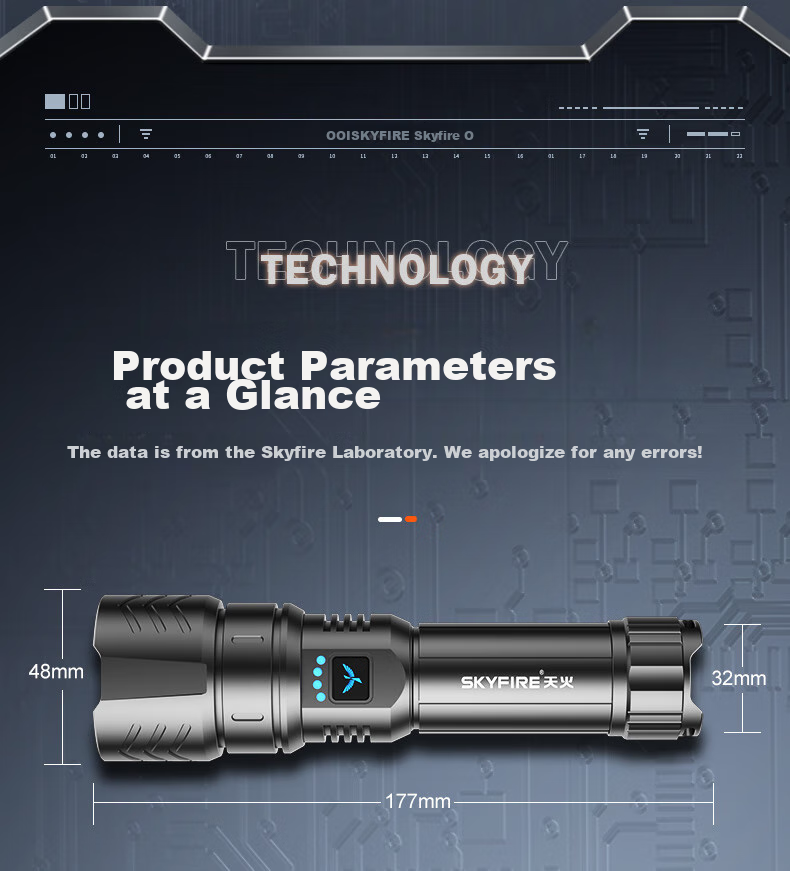 SkyFire Flashlight, Canglong High-Intensity Ultra-Bright Zoomable Long-Range Rechargeable for Home, Military, Outdoor And Wilderness Survival Use 31