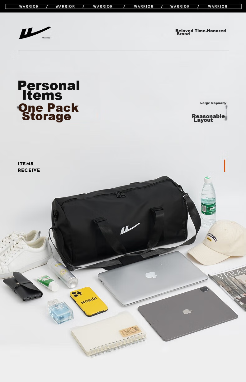 Warrior Travel Bag for Men, Dry And Wet Separation Fitness Bag, Business Trip Handbag, Storage Sports Bag, Luggage Bag with Large Capacity, Swimming Bag 6