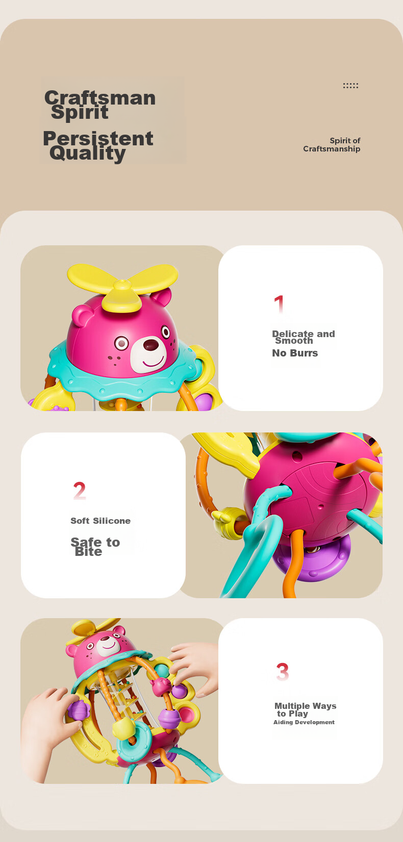 HUILE TOYS Pull-Along Toy for Children And Infants, Newborn Toys, Grasping Training, First Birthday Gift 16