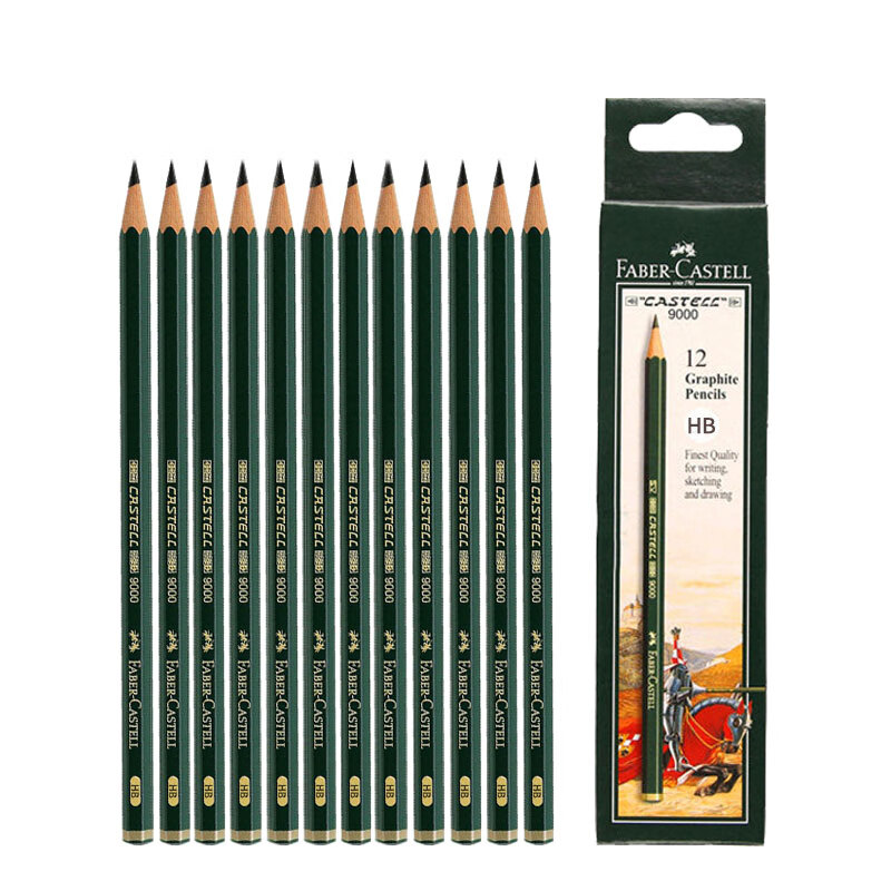 Faber-Castell 9000 Sketching Pencils HB Professional Drawing Design Pencils for Adults, Art Students, Beginners, Hand-Drawn Special Use, 12-Pack Art Sketching