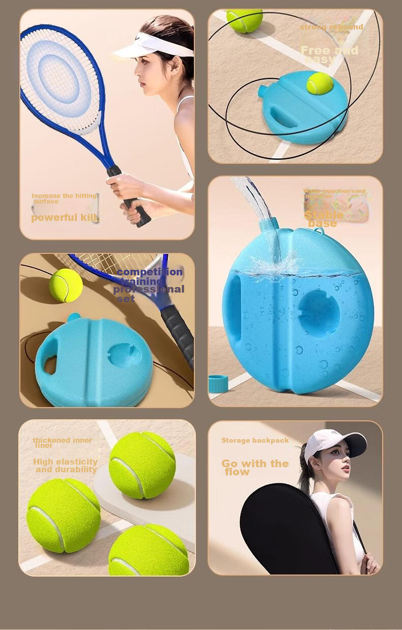 BOSHUJIAN Tennis Rebound Trainer for Parent-Child And Adult Use, Self-Playing Tennis Device, Adult Single Racket 3