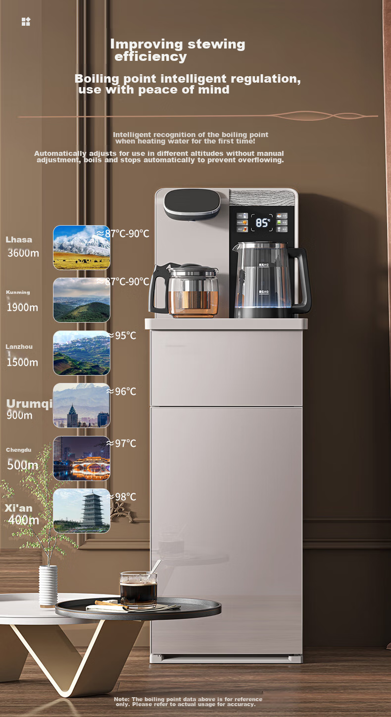 MeiLing Tea Bar Machine, Home Smart Voice-Controlled Multifunctional Remote Control Large Screen Upright Bottom-Placed Cooling And Heating One-Key Temperature Selection Water Dispenser, Cold And Hot Model MY-C575B (Shachu Mi) 6