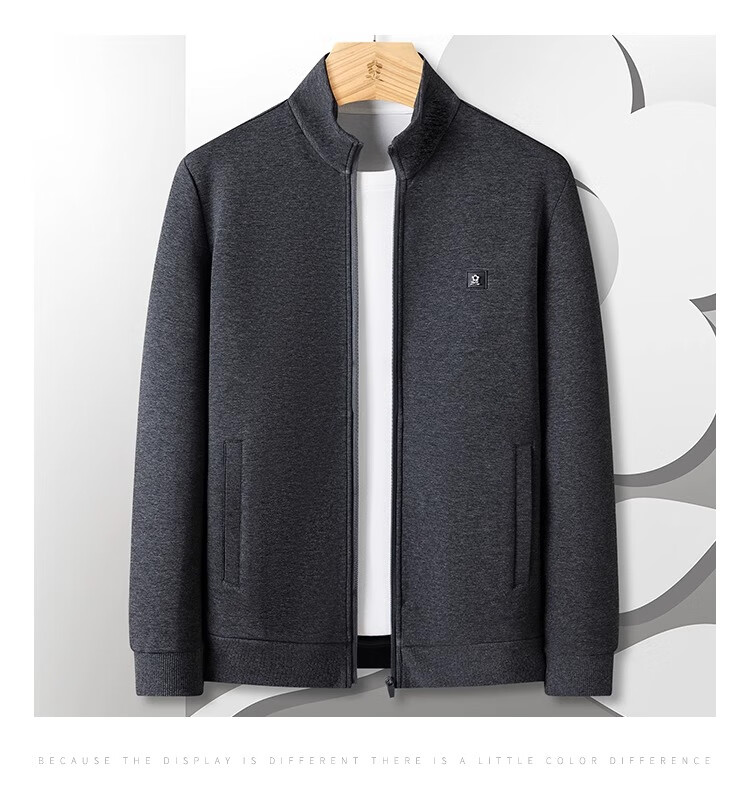 MONTAGUT Air Layer Cardigan Men's Solid Color Sweatshirt Portable Casual Jacket Shadow Blue 3XL 3