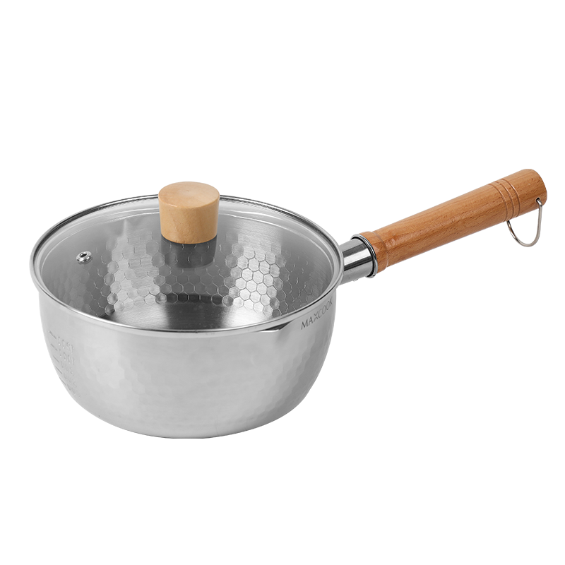 MAXCOOK Snowflake Pot, Hammered Stainless Steel Milk Pot, Noodle Soup Pot, Baby Food Pot, Compatible with Stove MCJ4497