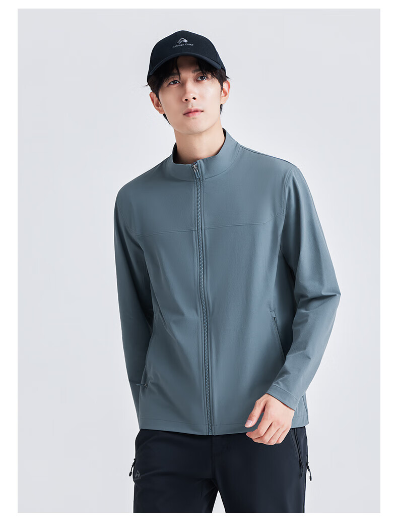 Pioneer Camp Men's Soft Shell Jacket with Stand Collar, Windproof And Breathable Hiking Coat for Spring And Summer, Lightweight Outdoor Sports Trekking Mountaineering Outerwear 7