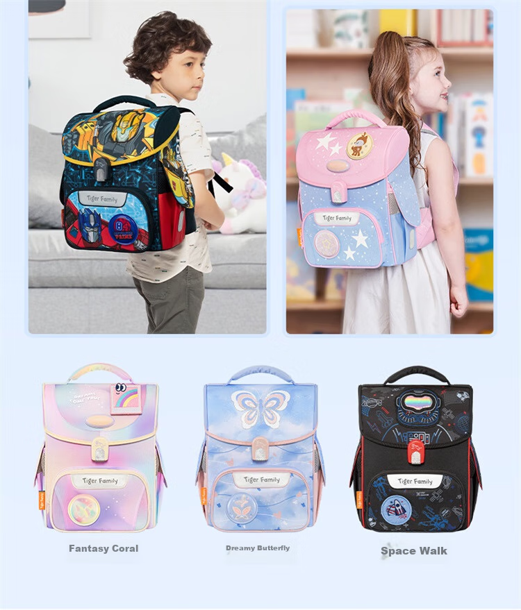 TigerFamily Primary School Backpack for Grades 1-3, Spine Protection And Load Reduction Children's Backpack, Double Shoulder Bag 24