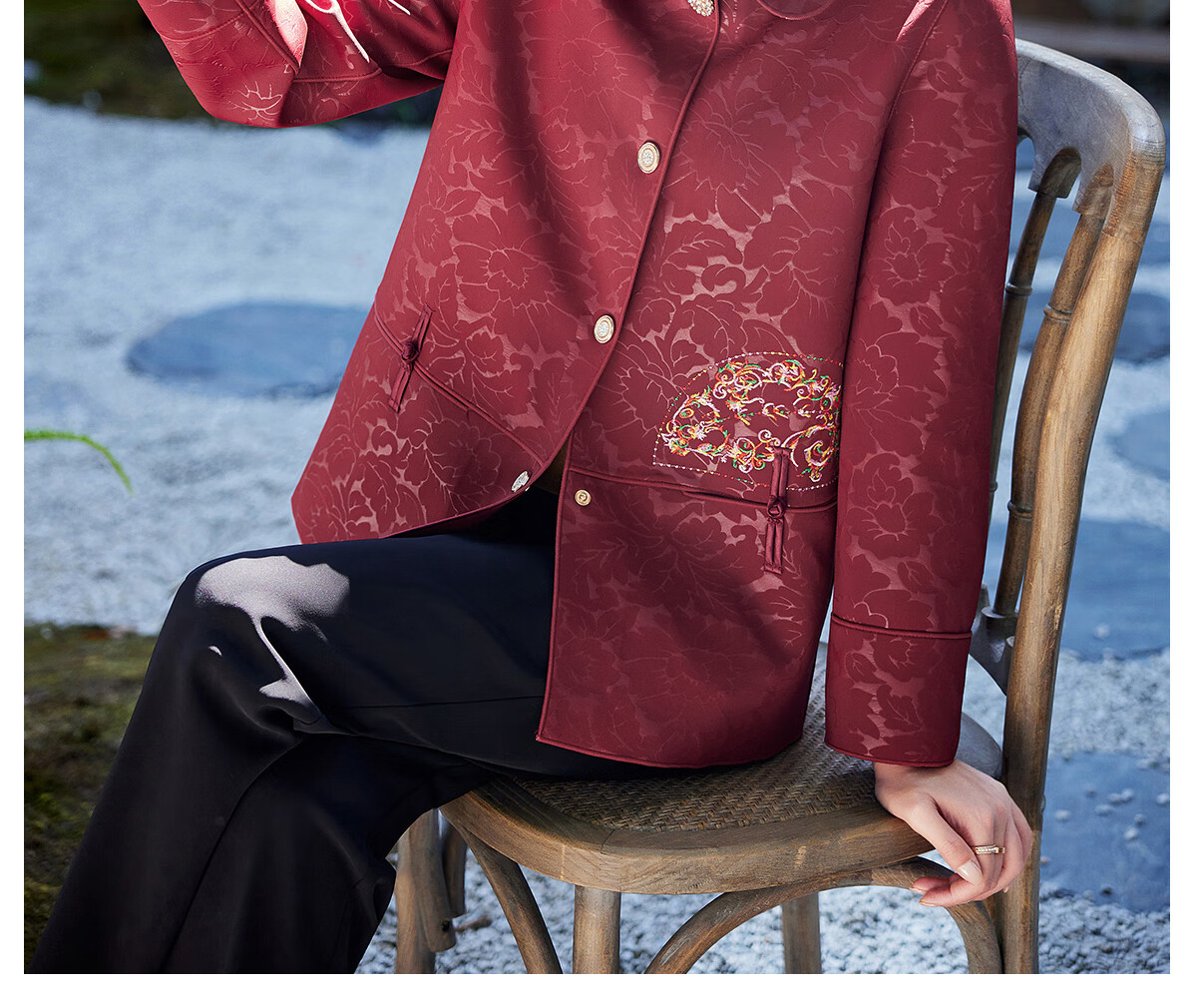 Yuzhaolin Mom's New Year Red Coat Middle-aged and Elderly Women's Spring and Autumn Windbreaker Short Jacket Y243U2013 23