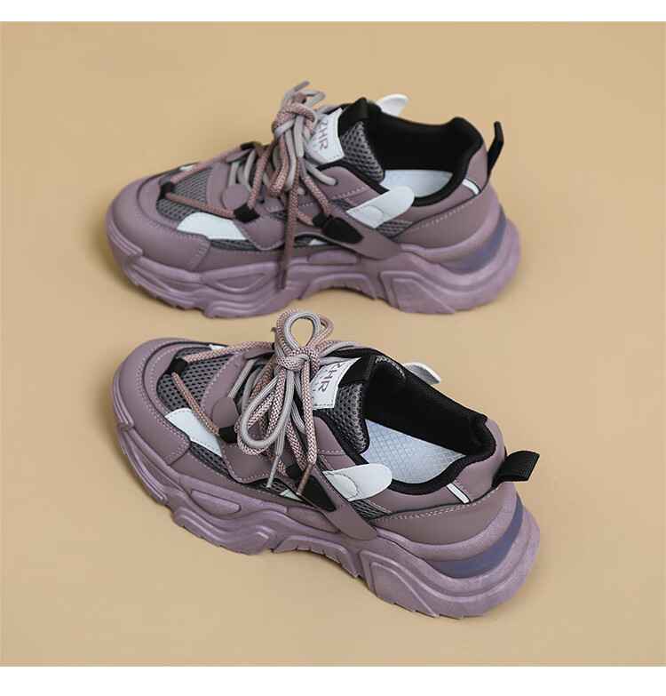 ZHR Dad Shoes, Women's Black Sneakers, Height-Increasing Thick-Soled Women's Shoes, Lightweight Comfortable Casual Shoes for Women, Breathable Jogging Shoes 30