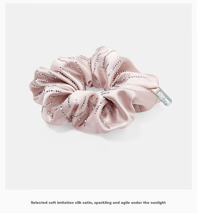 She's Light And Simple Rhinestone Soft Faux Silk Satin Hair Tie, Fashionable Headband, Birthday Gift for Girlfriend 13