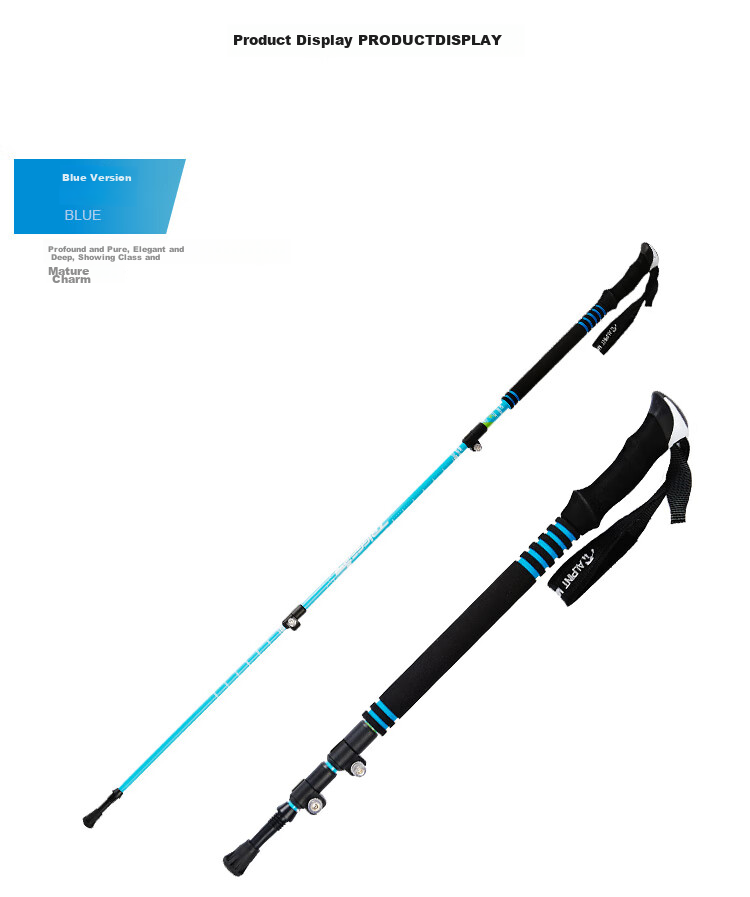 ALPINT MOUNTAIN Carbon Fiber Outdoor Trekking Pole for Men And Women, Lightweight Telescopic Three-Section Hiking Poles with Anti-Slip Desig 4
