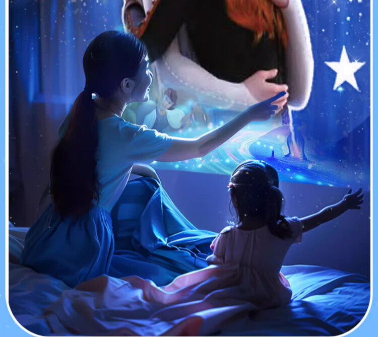 Disney Elsa Princess Children's Toy, Birthday Gift for Girls Aged 7-14, Starry Sky Projection Lamp, Elsa Music Box, Musical Box 7