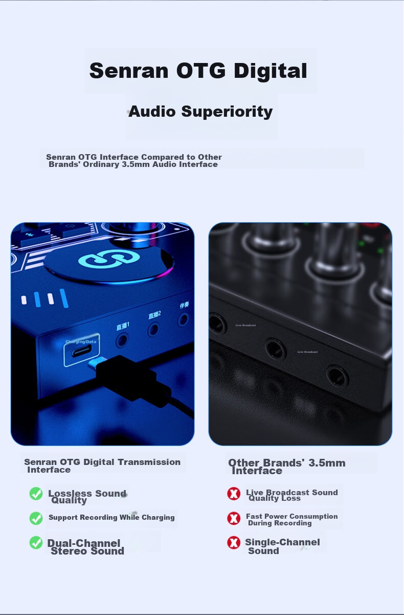 Seeknature ST10mini Sound Card Kit for Mobile Phone Live Streaming, Computer, Douyin, Kuaishou, Singing, Karaoke Recording, Live Streaming Equipment Complete Set with Condenser Microphone, All-Purpose Influencer Tool Microphone 9