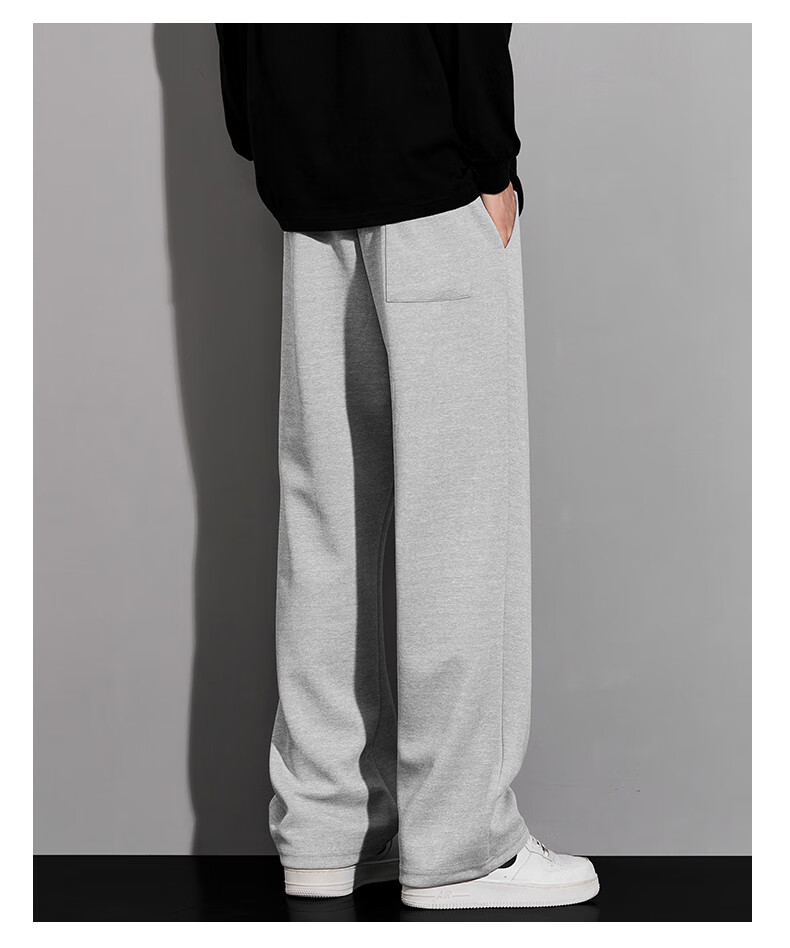 Warrior Fleece-Lined Pants for Men, Autumn And Winter Warm Thick Casual Trousers, Loose Straight-Leg Sweatpants, Versatile Flat-Front Joggers 14