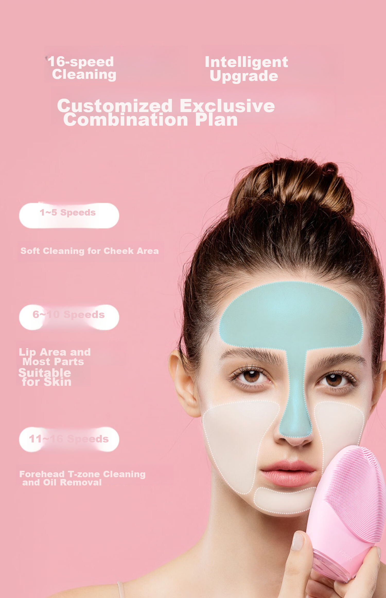 FOREO LUNA 3 Facial Cleansing Brush Blue Electric Pore Cleansing Device Balancing Oil Control Face Cleanser 14