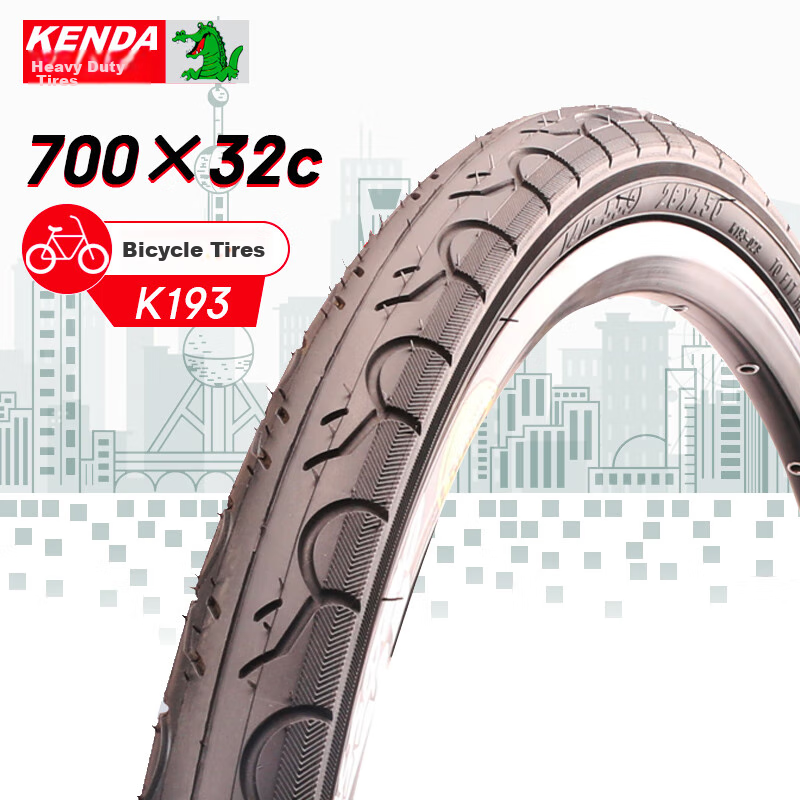 KENDA K193 Road Bike Outer Tire, 700X32c, Bicycle Smooth Tire, Low Resistance, Wear-Resistant, Black