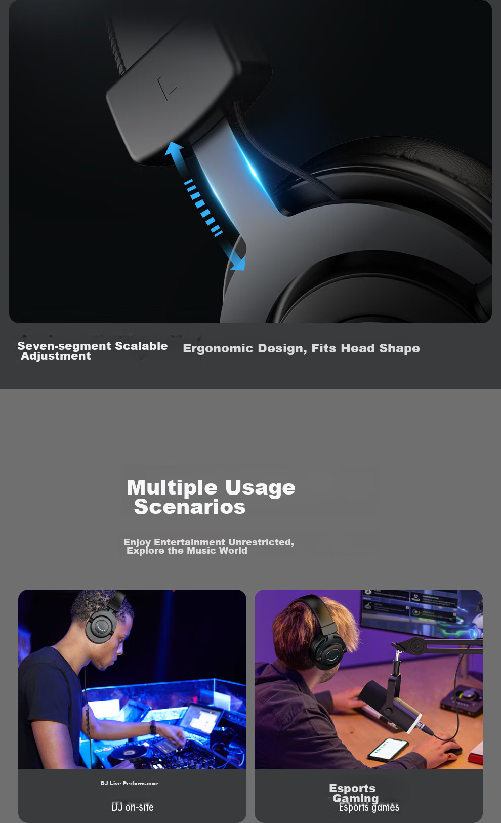 FIFINE Professional Monitoring Headphones, HIFI High-Quality Live Streaming DJ Mixing Booth Recording Studio Instrument-Specific Wired Noise-Cancelling Microphone HD8 Black 10