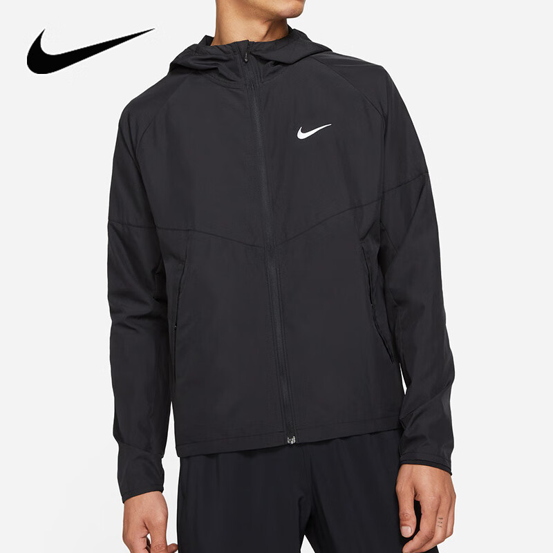 NIKE Men's Spring And Autumn Lightweight Woven Jacket, Sports Casual, DD4747-010 Black L 2
