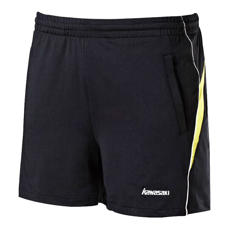 KAWASAKI Badminton Shorts, Unisex Casual Sports Shorts for Men And Women, Breathable Sweat-Wicking Black YMB-181 4XL