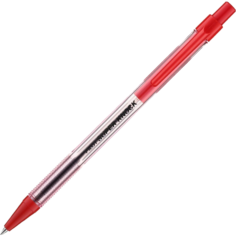 PILOT Retractable Ballpoint Pen, Bullet Tip Pen, Non-Slip Barrel, BPK-P 0.7mm Red Single Pe