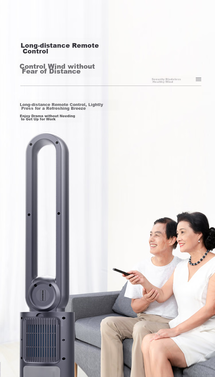 AUCMA Bladeless Fan with Negative Ion Purification, Home Floor Standing Quiet Bedroom Tower Fan, Child-Friendly Vertical Air Circulation Fan NS10Y 8