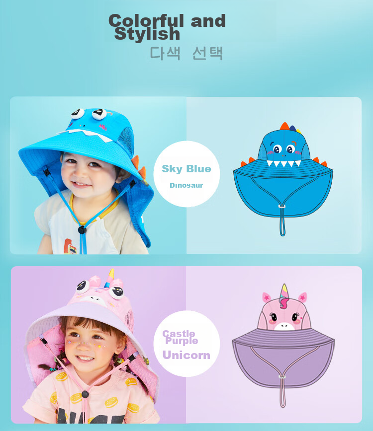 Lemonkid Children's Sun Protection Hat, Summer Baby UV Protection Sun Hat, Boys' Sun Hat, Girls' Parent-Child Fisherman Hat 4