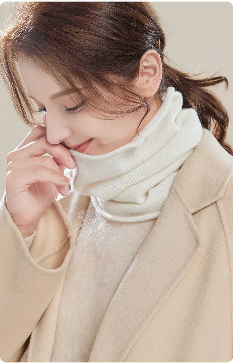 JIUMU 100% Cashmere Warm Neck Gaiter for Women, Autumn And Winter Thickened Cold Protection Neck Warmer, Winter Outdoor Scarf for Wome 11