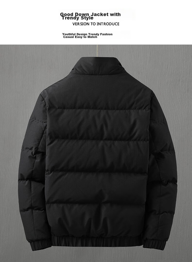 JEEP SPIRIT Men's Short down Jacket, Thick Winter Coat, New Loose-Fitting Warm Puffer Jacket, Gray, 3XL 2