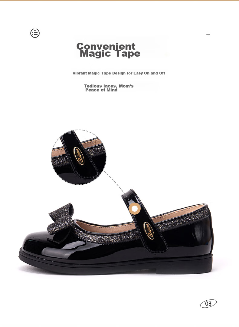 Follow Me Girls' Leather Shoes, Children's Princess Shoes, Patent Leather Soft Sole Performance Shoes, Children's Flats, Square-Toe Leather Shoes, Lotus Pink, Size 36 8