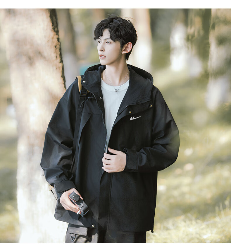 Huili Casual Jacket for Men, Spring And Autumn Outerwear, Windproof, Waterproof, Breathable, Hiking Coat 13