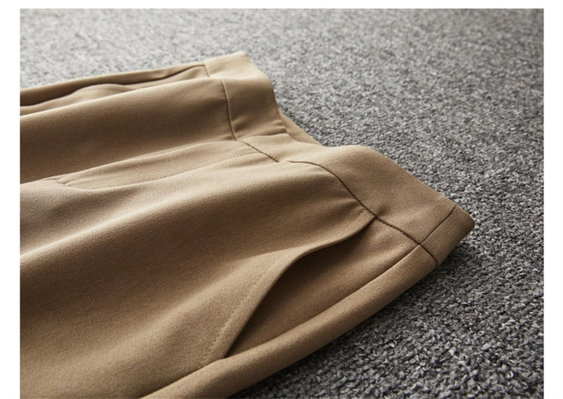 Dme Cropped Pants for Spring And Autumn, New Straight-Leg Suit Pants with Fake Pockets, Casual Trousers for Women, Khaki, S 82