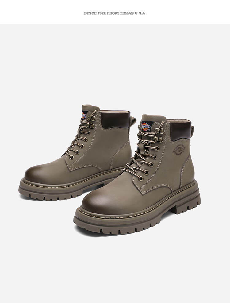 Dickies Men's High-Top Martin Boots, Fashionable Versatile Comfortable Breathable Work Boots, Black, Size 40 6