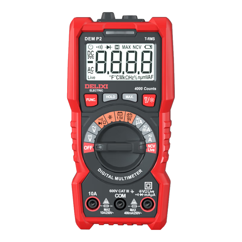 DELIXI ELECTRIC Digital Multimeter, Home Smart Burn-Proof High-Precision Multimeter, Ammeter with Auto-Ranging Function P2