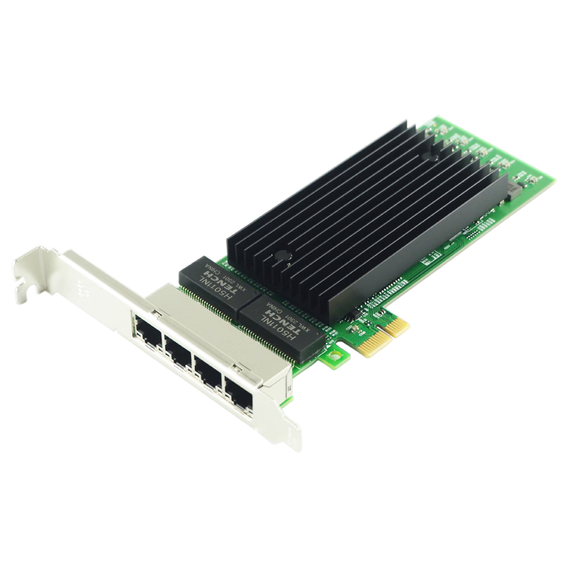 FLYBISH NA576-T4 PCIe X1 Gigabit Four-Port Network Card, 4 Electrical Ports E1G44ET Desktop Internal Wired Network Card, Intel 82576 Chip