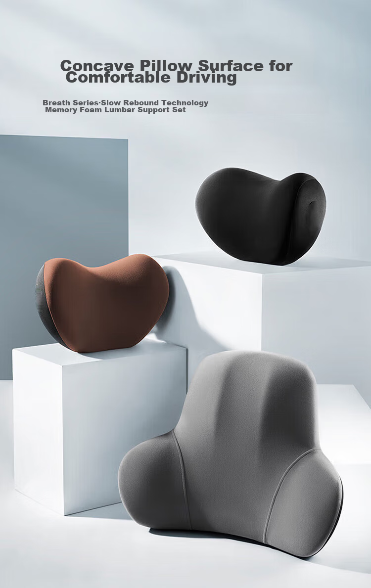 Buleishen Car Headrest, Neck Support Pillow, Lumbar Support Cushion, Automotive Accessory, Black, Suitable for Xiaomi SU7 1
