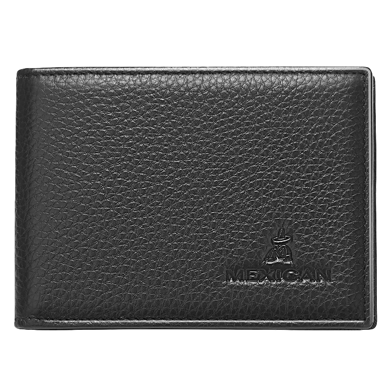 MEXICAN Leather Wallet for Men, Top-Grain Cowhide Card Holder, Ultra-Thin Motor Vehicle License Holder with Multiple Card Slots, Driving License Case for Young Adults