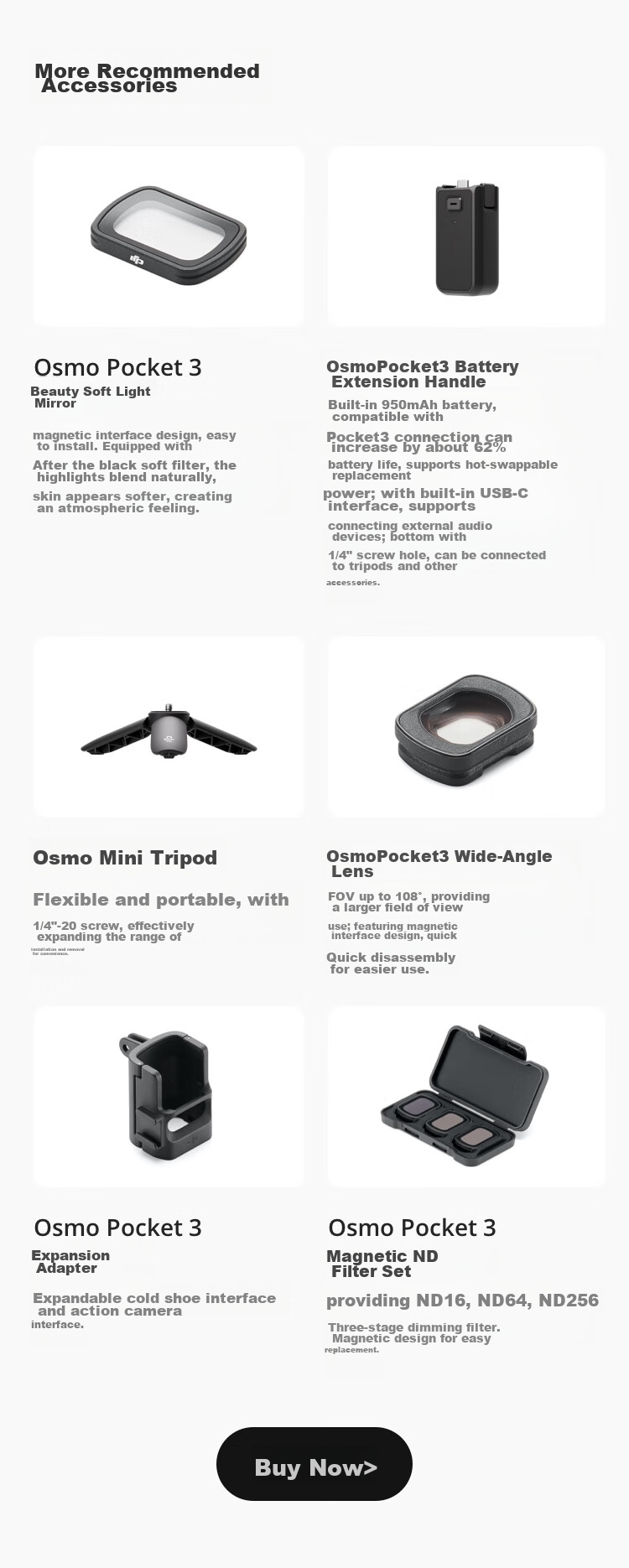 DJI Osmo Pocket 3 Beauty Soft Light Filter, Black Soft Filter, Osmo Pocket 4/3 Accessory, DJI Gimbal Camera Accessory 2