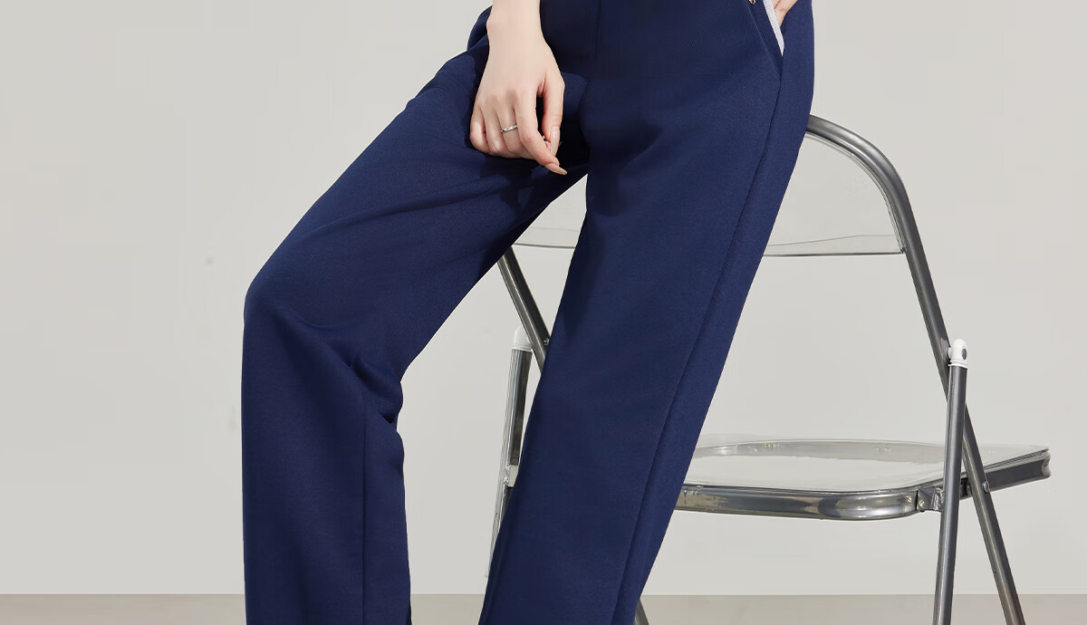 PinCai Women's Sports Pants Simple Solid Color Loose Straight Leg Elastic Waist Casual Pants P12KK5812 6