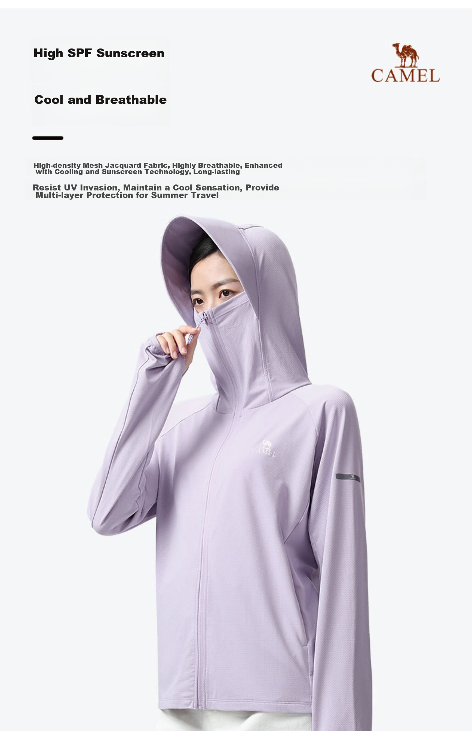CAMEL Women's Sun Protection Clothing, Spring And Summer Unisex UPF50+ Breathable UV-Resistant Jacket, Sun Protection Garment A13BA6B068 1