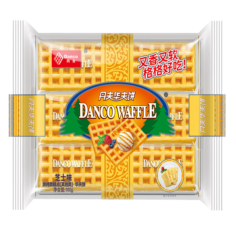 丹夫 华夫饼芝士味 网红小零食手撕面包早餐食品点心饼干蛋糕160g /袋