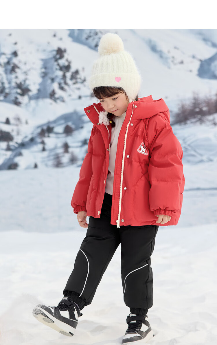 BALABALA Hello Kitty IP Girls' Winter Down Jacket Sanrio Protective Warm Fashion Coat 5