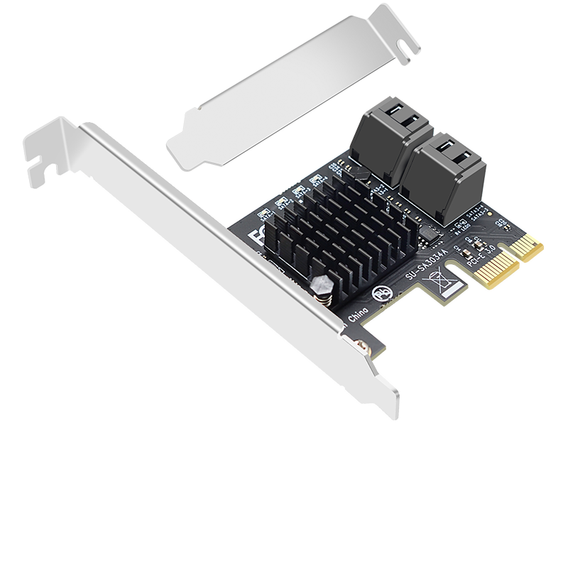 EB-LINK PCI-E to SATA 3.0 Expansion Card, 4-Port Desktop Computer Internal SSD Adapter Card, Can Be Used As System Disk, Plug And Play