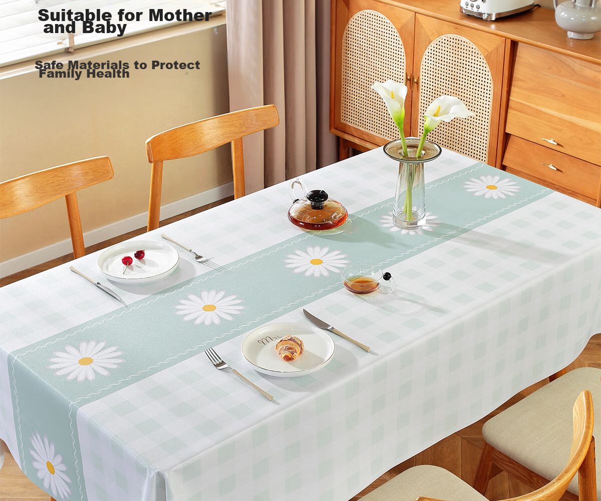 Mihua Rectangular Tablecloth, Waterproof And Oil-Proof, Washable, Heat-Resistant PVC Table Mat, Coffee Table Cover, Small Floral Patter 13
