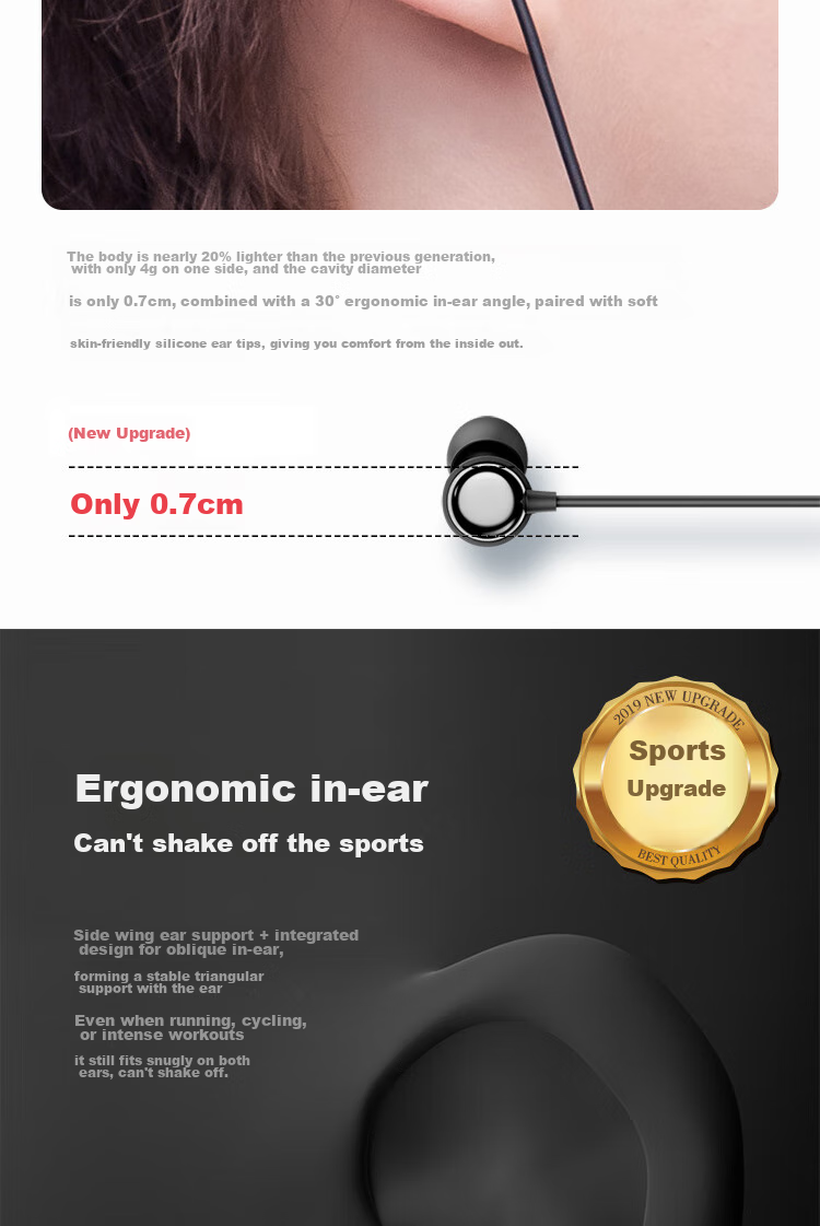 Havit [50,000+ Positive Reviews] I30 Sports Bluetooth Headphones, Wireless Neckband In-Ear Gaming Headset with Long Battery Life, Compatible with Huawei, Apple, And Android Phones, Black 5