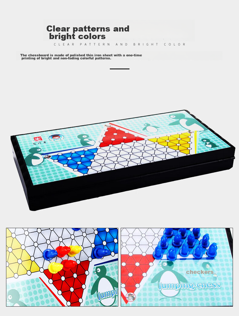 FORTHGOER Magnetic Portable Checkers Board Game Toy for Kids, Foldable Large E-9 Gift for Camping And Outdoor Activities 6